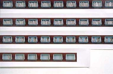Claude Closky, ‘240 Matches’, 1993, c-print, 80 x 400 cm (7 stripes of 15 x 400 cm). Exhibition view Centre d’édition contemporaine, Genève. 19 May - 9 July 1994. Curated by Véronique Bacchetta